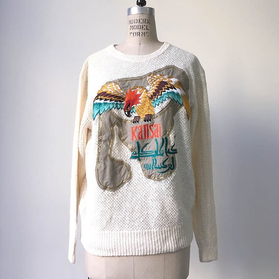 80s Vintage KANSAI YAMAMOTO embroidery sweater