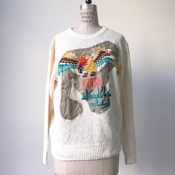 Vintage 80's KANSAI YAMAMOTO Bird Sweater at Rice and Beans Vintage