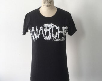 Vintage anarchistisch shirt met aanpassingslogo uit de jaren 90