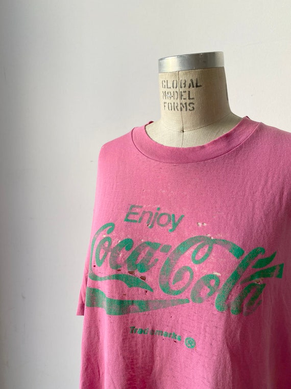 80s Vintage Distressed Coca Cola Pink shirt