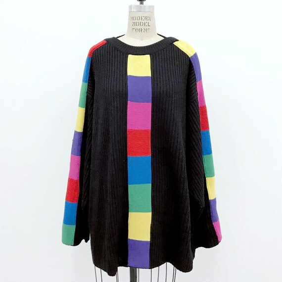 80s Vintage PATRICK KELLY Rainbow Rib knit Sweater