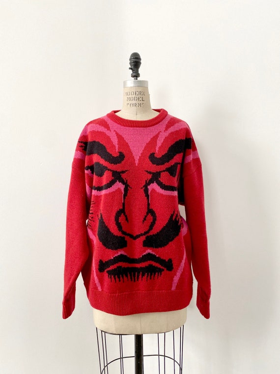 80s Vintage Kansai Yamamoto Kabuki knit sweater : 