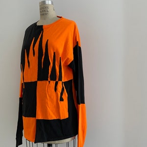 Y2K ハンドメイド フレイム パッチワーク T シャツ