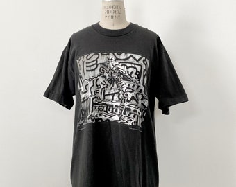 Koszulka z lat 90. w stylu vintage Keith Haring by Annie Leibovitz