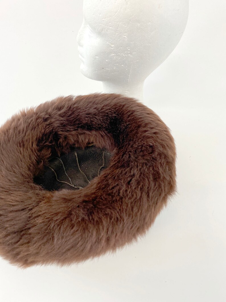 60s Vintage Italian Fur leather mountain hat image 4