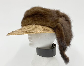 Vintage 50s/60s Real Mink Fur Headband / Vintage Brown Mink  display picture 1
