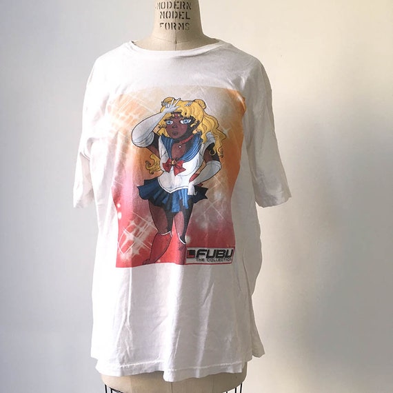 00s Vintage Fubu Black Sailor moon shirt