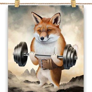 Renards musculation musculation - impression d'affiche, art mural, décoration d'intérieur et carte postale - PrintStarTee
