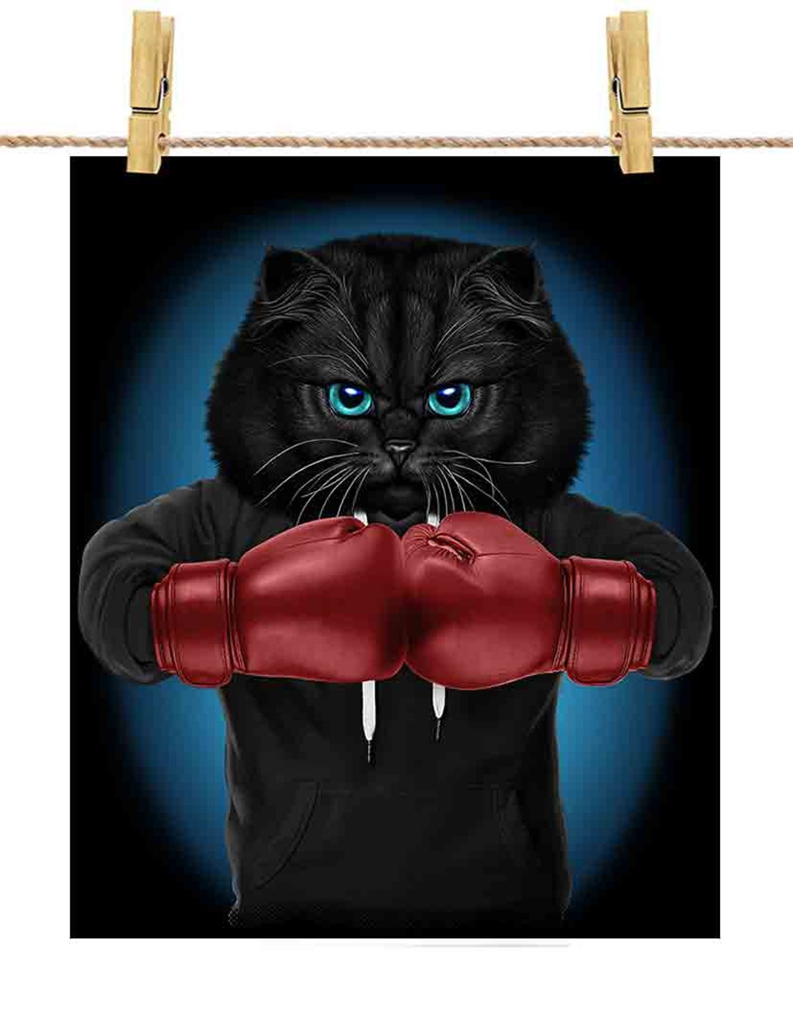 Fluffy Cat as Boxing Champion in Boxer Gloves Custom Poster Etsy