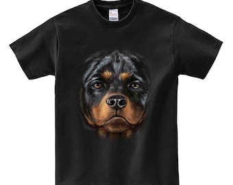 Rottweiler Face, Dog - Short Sleeve Unisex, Men, Women, Youth T-Shirt - PrintStarTee