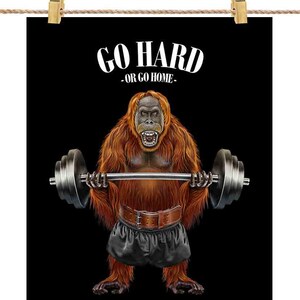 Haltérophilie et remise en forme des orangs-outans dans une salle de sport - Impression d'affiches, art mural, décoration d'intérieur et carte postale - PrintStarTee