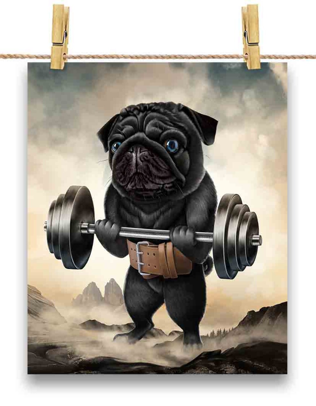 Society6 ケース Pug Workout by Huebucket Today Workout with the pug Wallpaper by Huebucket | Society6