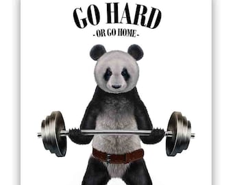 Giant Panda Weightlifting in Fitness Gym - Poster Print, Wall Art, Home Decor, and Postcard - PrintStarTee