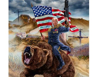 President Donald Trump Built Epic Wall on USA Borders - Poster Print, Wall Art, Home Decor, and Postcard - PrintStarTee