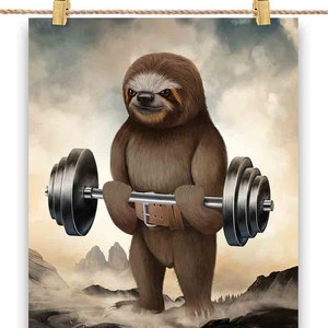Haltérophilie d’entraînement musculaire paresseux géant - Impression d’affiche, art mural, décoration intérieure et carte postale - PrintStarTee