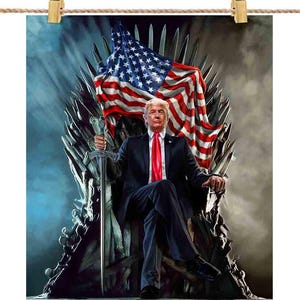 PRINTABLE 45th & 47th U.S. President Donald Trump on Commander’s Throne Poster, Digital Download, Political Art, Wall Decor, Patriotic Print
