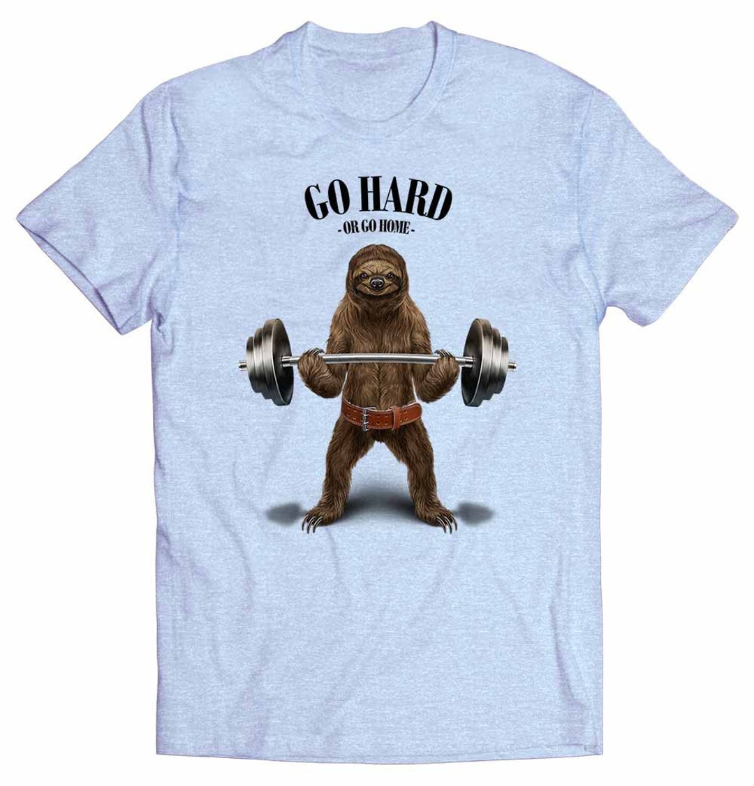 Giant Sloth Weightlifting in Fitness Gym Short-sleeve - Etsy