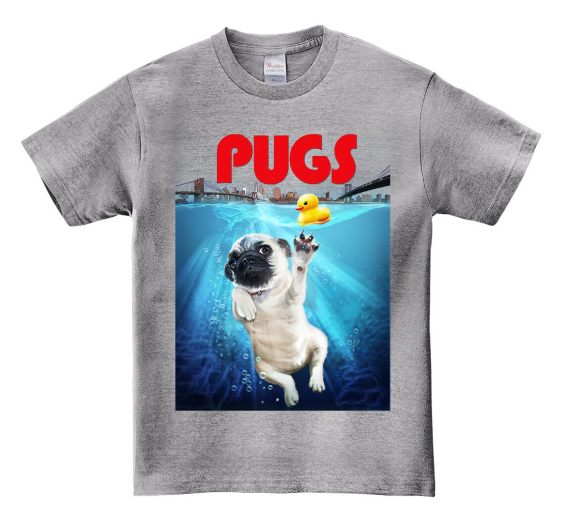 Pug Puppy Burst Out From Sea Terrorizing Rubber Duck - Etsy