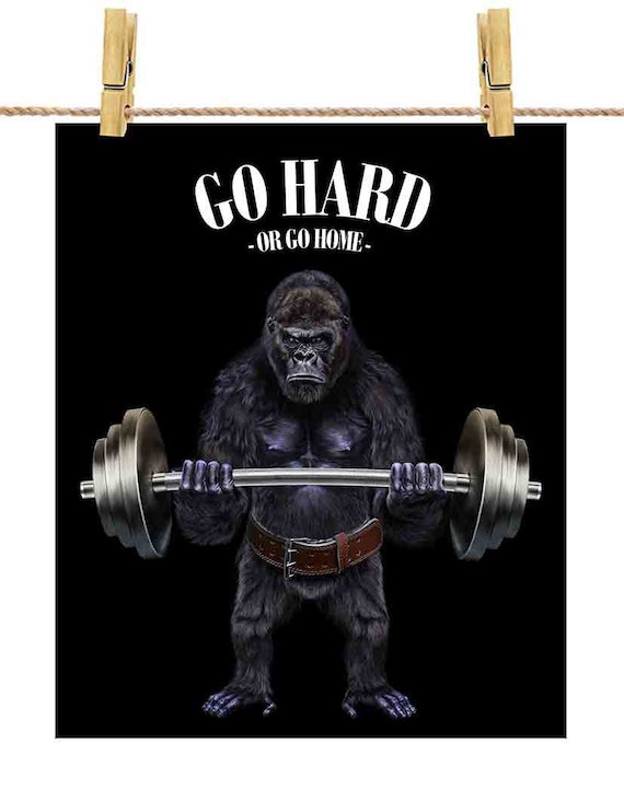 Gorilla Weightlifting in Fitness Gym - Poster Print, Wall Art, Home Decor,  and Postcard - PrintStarTee