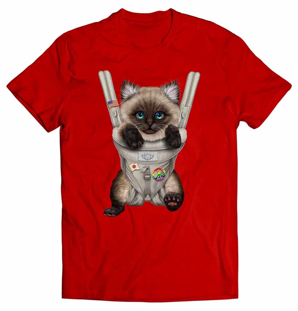 Siamese Cat in Baby Carrier Short sleeve Unisex Men Women Boys
