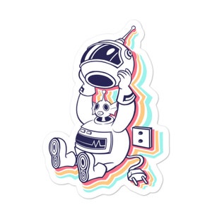 Surprise, Alien Inside Astronaut Suit - Bubble-Free Sticker, Laptop Sticker, Phone Sticker, Label or Sticker