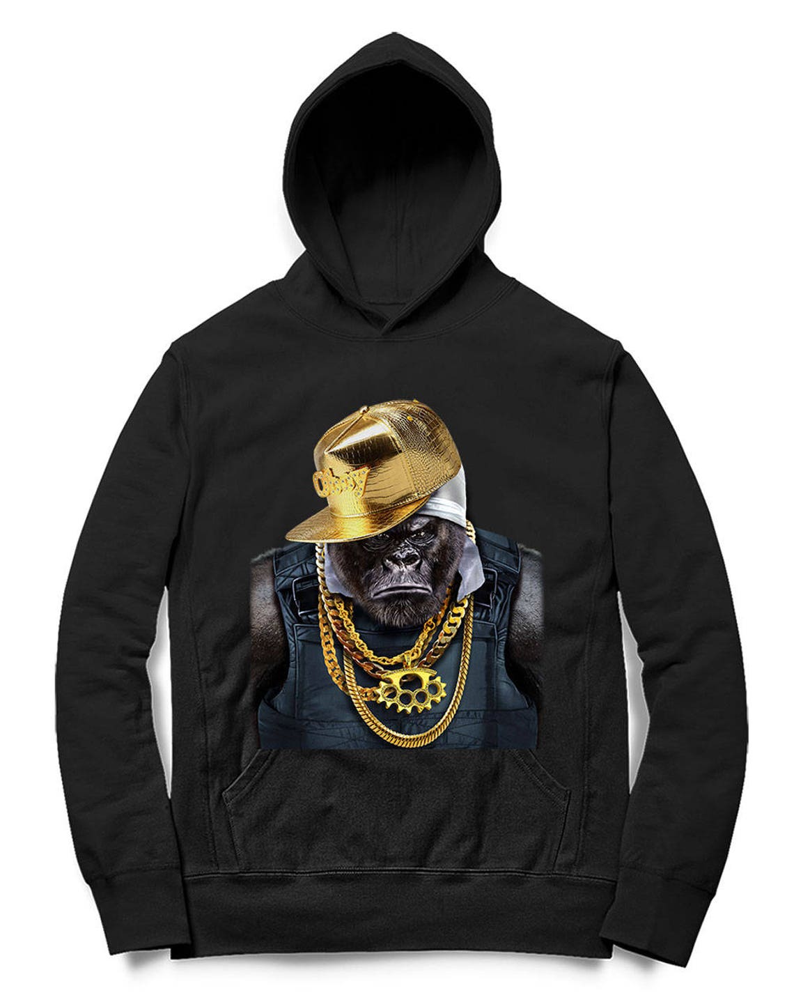 Rapper Gorilla in Gold Chain and Cap Hip Hop Culture Men Etsy