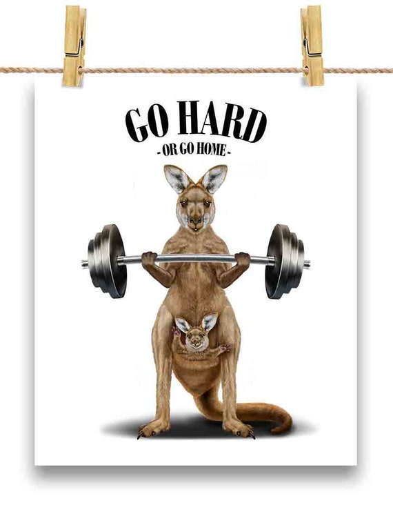 Kangaroo Weightlifting in Fitness Gym Exercise Workout