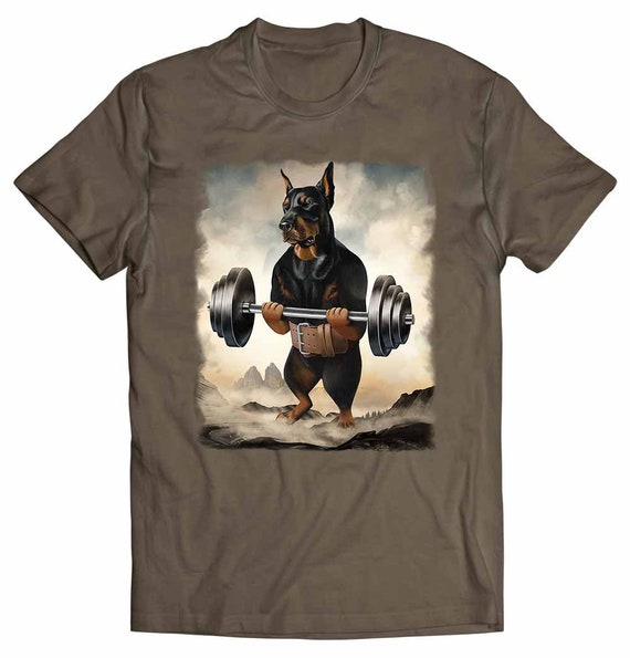 Custom Doberman Weightlifting Shirt For Men Women Boys Girls Kids