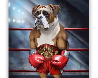 Boxing Boxer Dogs And Children Boxing Champion Boxer Dog Fighter