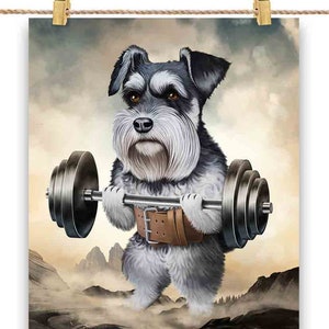 Scottish Terrier Dog Muscle Training Weightlifting - Poster Print, Wall Art, Home Decor, and Postcard - PrintStarTee