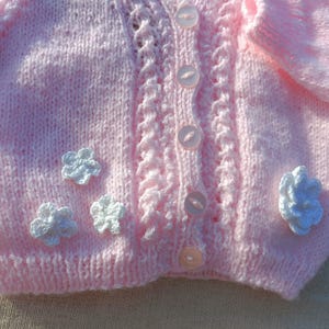 Hand Knitted Girls Cardigan.  Age 1-2 years old.