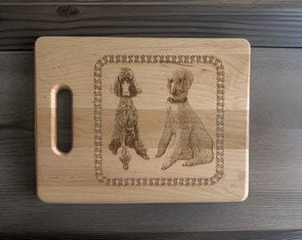 Laser Engraved Photo Charcuterie Board with Handle 8 x 12" Made from USA Maple Wood Can Be Personalized