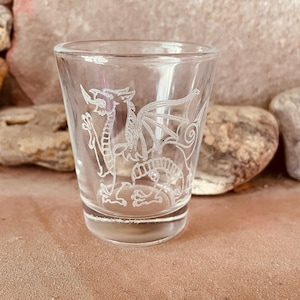 Welsh Dragon Shot Glass Can be Personalized