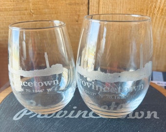 Provincetown Stemless Wine Glass 3 Sizes Available