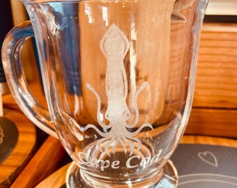 Squid Glass Coffee Mug for Tea Cocktails Sundaes Dessert and Soup