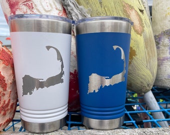 Cape Cod Map Pint Travel Cup Available in 17 Colors
