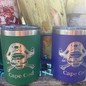 Pirate Travel Coffee Mug with Slider Lid 15 Ounce Polar Camel Vacuum Insulated Laser Engraved Can be Personalized 16 Colors
