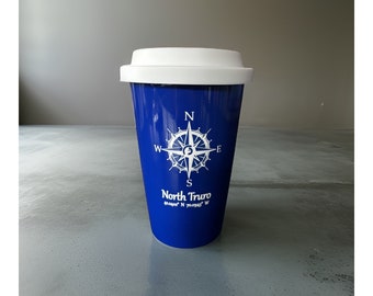 Ceramic Latte Mug with Nautical Compass and Cape Cod Towns Holds 14 Ounces Laser Engraved Can be Personalized 4 Colors Available