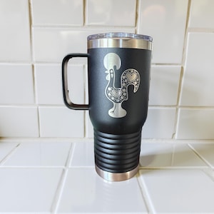 Rooster of Barcelos Travel Mug with Lid and Handle 20 Ounce Polar Camel Vacuum Insulated Laser Engraved Can be Personalized 17 Colors