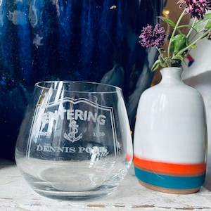 Entering Cape Cod Towns 12 Ounce Stemless Glass Great for Wine Whiskey Cocktails and Mocktails Can Be Personalized