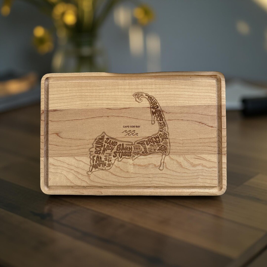 Drip Cod Cape Cod Map Cutting Board With Drip Ring 3 Sizes Available - Etsy ...