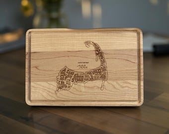 Cape Cod Map Cutting Board with Drip Ring 3 Sizes Available