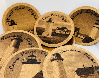 Set of 6 Lighthouses of Cape Cod Coaster Set