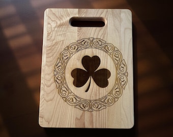 Shamrock Cutting Board with Handle 3 Sizes Available