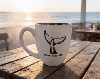 Whale Tail Bistro Ceramic Mug Can be Personalized 6 Colors Available