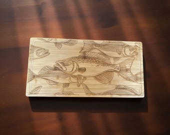 Cod Cutting Board Laser Engraved Bamboo XS-XL