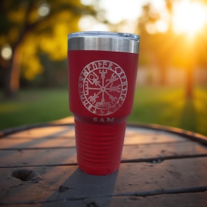 Viking Compass XL Cup Laser Engraved Polar Camel 30 ounce Ringneck Vacuum Insulated Tumbler w/Lid Personalized Choose Your Color