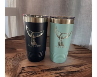 Whale Tail Travel Cup Can be Personalized Available in 16 Colors