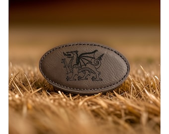 Welsh Dragon Magnet Laser Engraved Available in 9 Colors 3 1/4" x 1 3/4" Oval Leatherette Can be Personalized