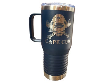 Cape Cod Pirate Travel Mug with Slider Lid 20 Ounce Polar Camel Vacuum Double Wall Insulated Laser Engraved Can be Personalized